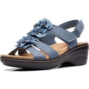 Elegant Blue Floral Women's Sandals